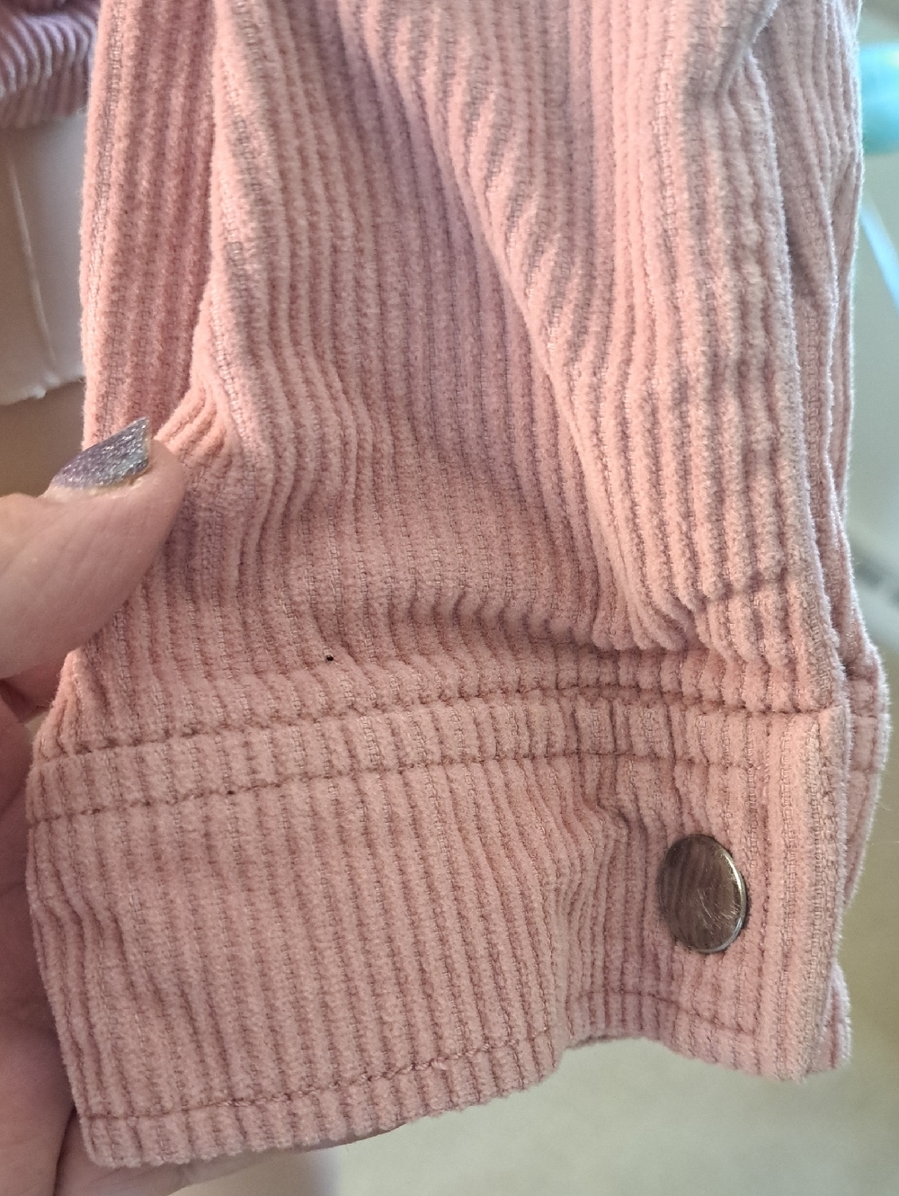 Women's Corduroy Snap Jacket - Dusty Rose S Ptp 21" - Picture 4 of 7